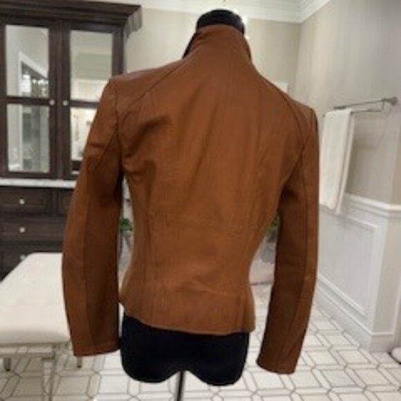 Marc New York Caramel Tan Size S Leather Jacket.  EUC - Picture 3 of 6